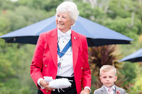 LLady Toastmaster with young Wedding guest
